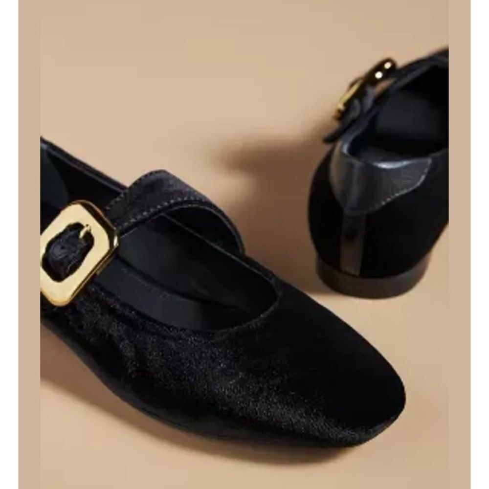 Maeve size 38 Maeve Buckle Mary Jane Flats Color Black Anthropologie